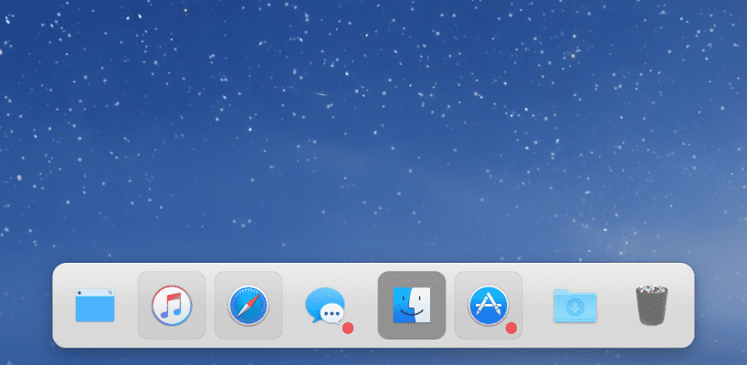 uBar configured as a dock